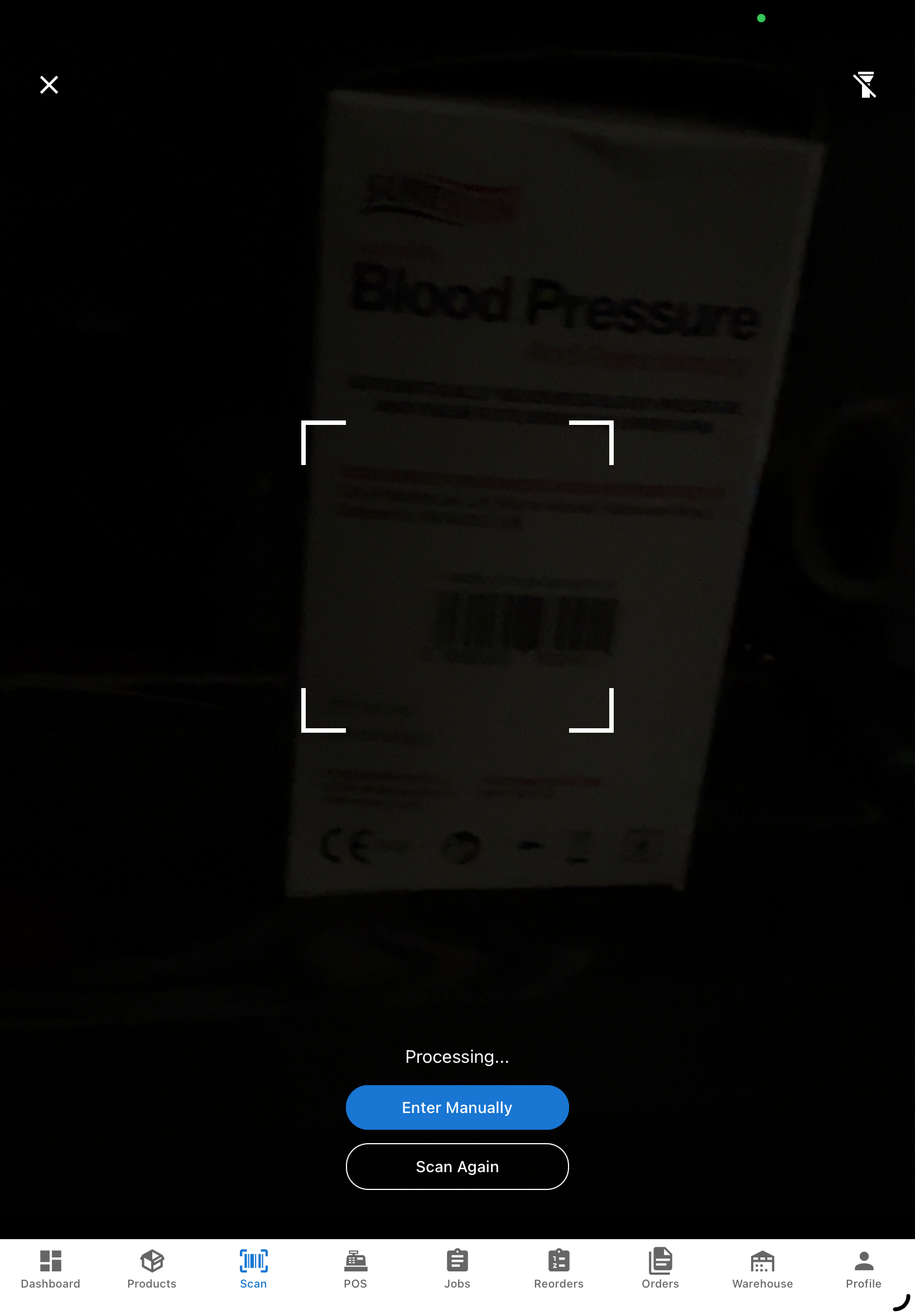 StockScan iPhone app barcode scanning feature in action for instant product lookup